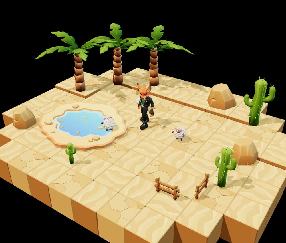 RaivoBull desert scenery made from original game assets