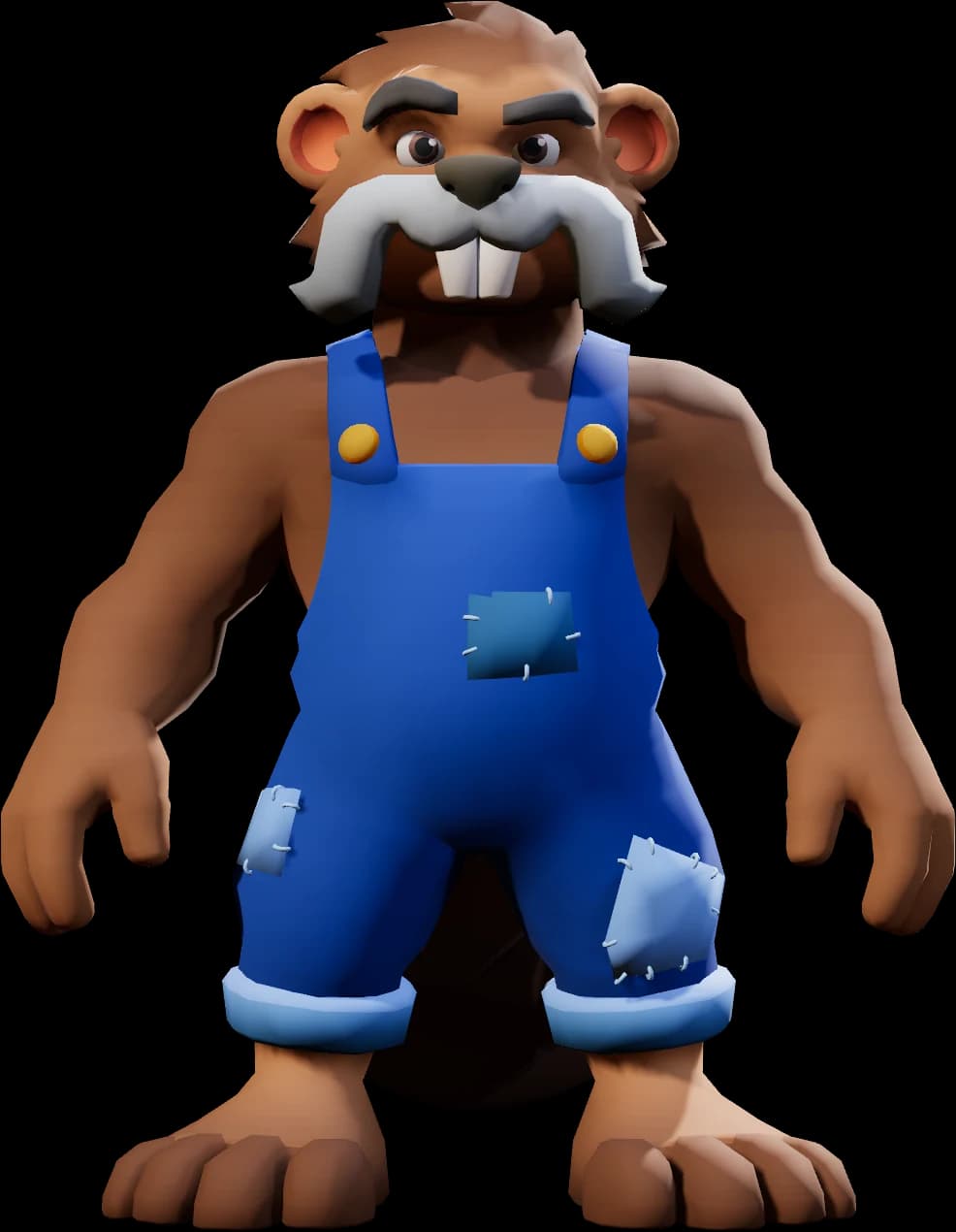 Jarno, a beaver in blue dungarees